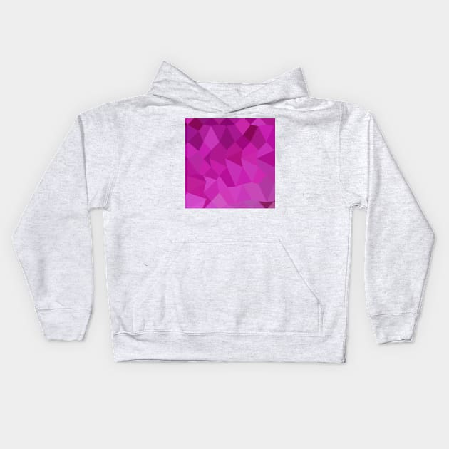 Persian Rose Pink Abstract Low Polygon Background Kids Hoodie by retrovectors